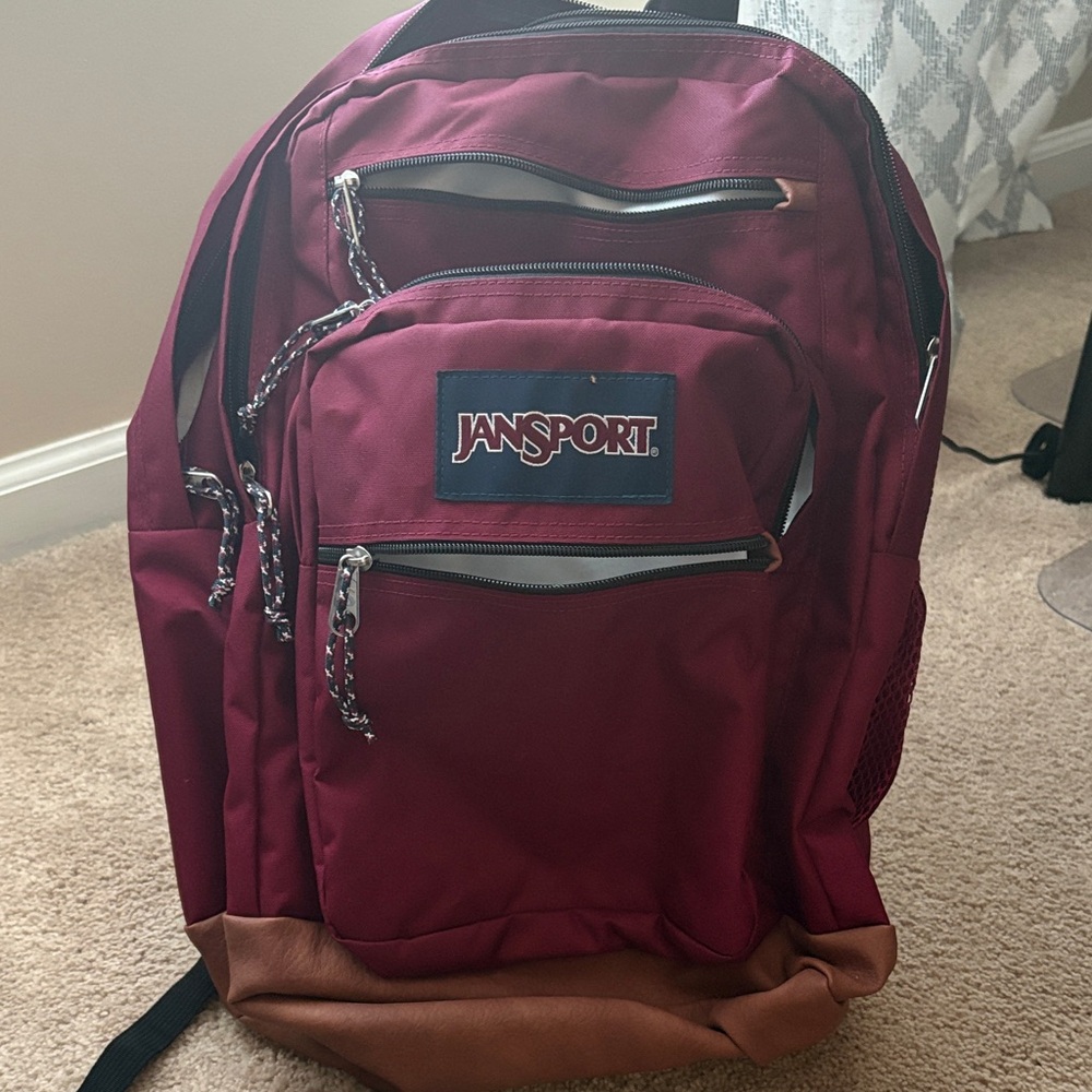 JanSport Maroon and Tan Men's Backpack